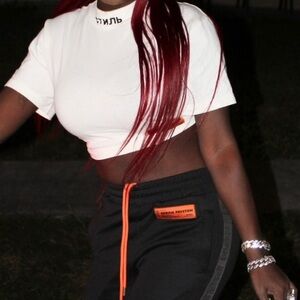 Women’s Heron Preston cream/ off white crop top